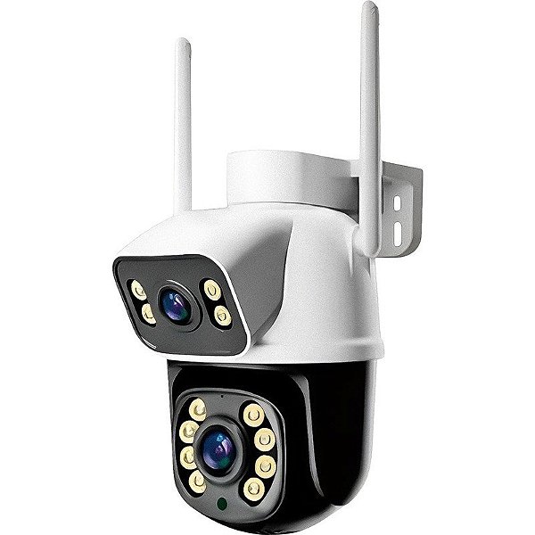Câmera de Segurança Satélite A-CAM8008D 6MP Wi-Fi - Branco/Preto