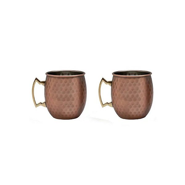 Jogo de Xícaras de Cobre Wayu 2 Unidades 600ML