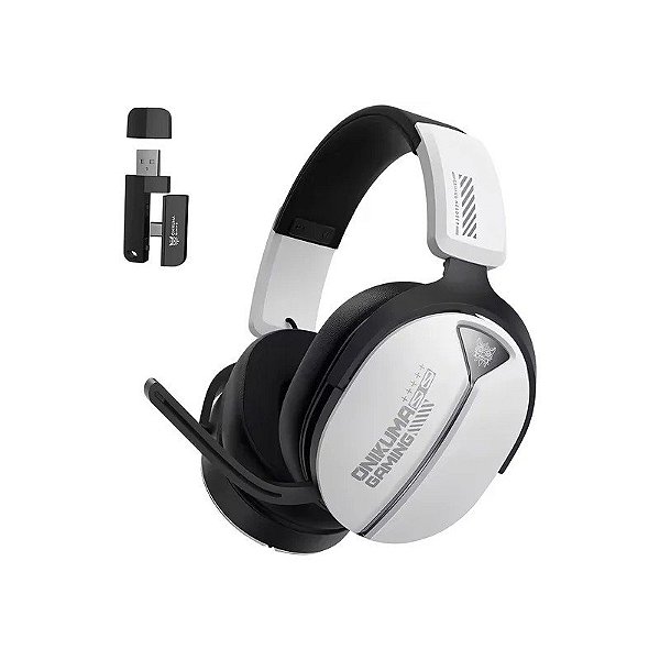 Fone de Ouvido Gamer Onikuma Gaming GT887 RGB Sem Fio - Branco