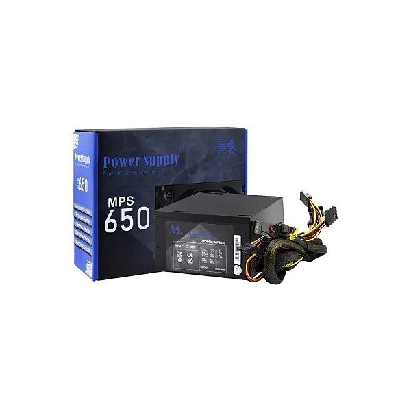 Fonte Mtek MPS650 ATX 650W Não Modular - Preto