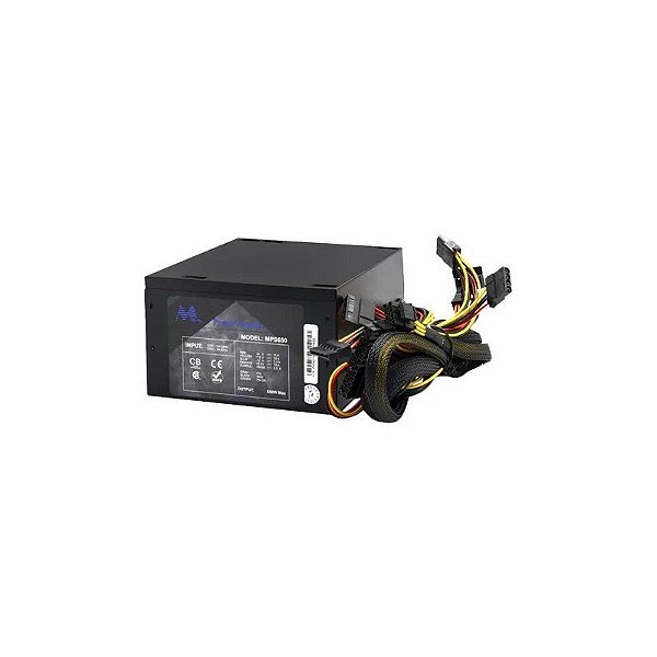 Fonte 650W Mtek MPS650 Gamer 20/24 Pinos (Ventoinha 12CM)