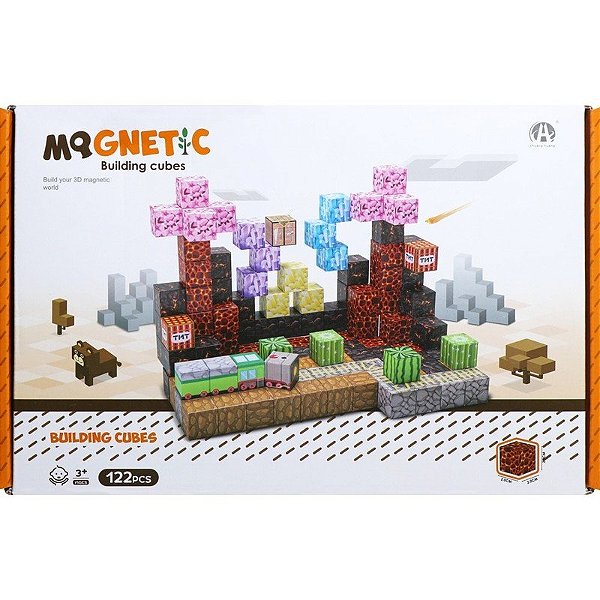 Jogo de Cubos Magnéticos de Construção Chuang Huang - CH1357 (122 peças)