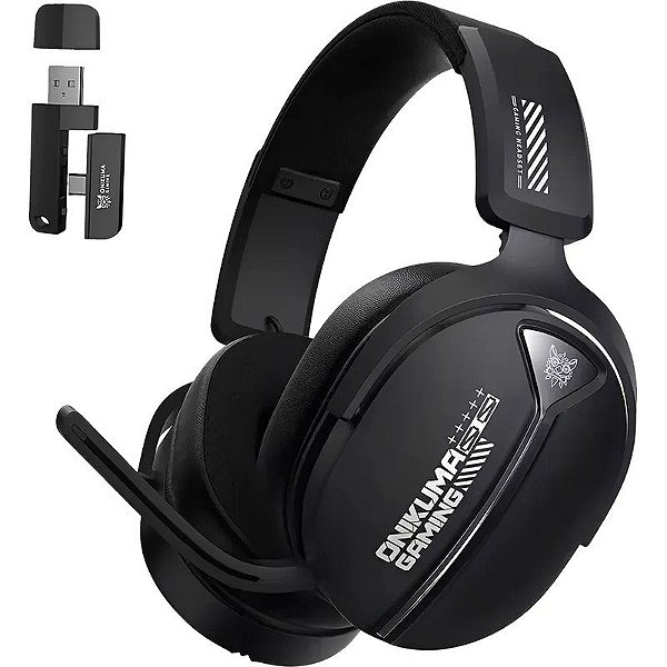 Fone de Ouvido Gamer Onikuma GT887 Wireless RGB - Preto
