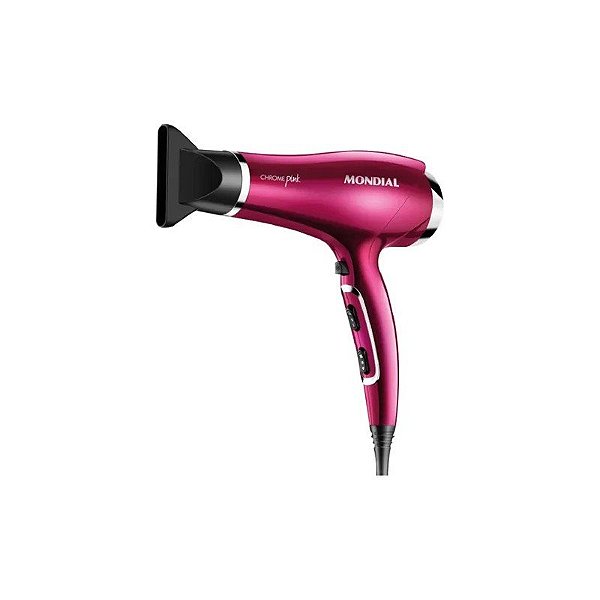 Secador de Cabelo Mondial SC-36 Cromado Rosa 2000W