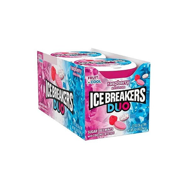 Caixa de Balas Ice Breakers Fruit + Cool Framboesa 8x36g