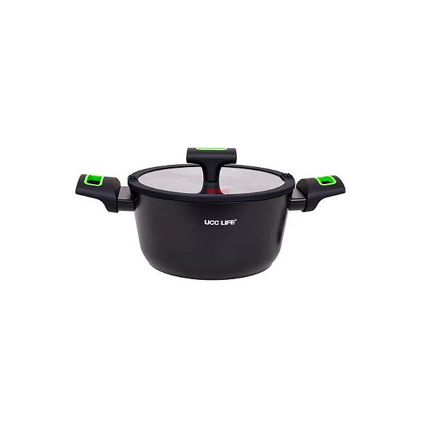 Panela Antiaderente de Indução Ucc Life, 20 CM, Preta