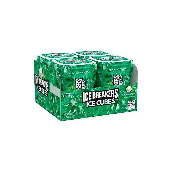 Chiclete Icebreakers Icecube Goma Hortelã Caixa 4X40 Unidades