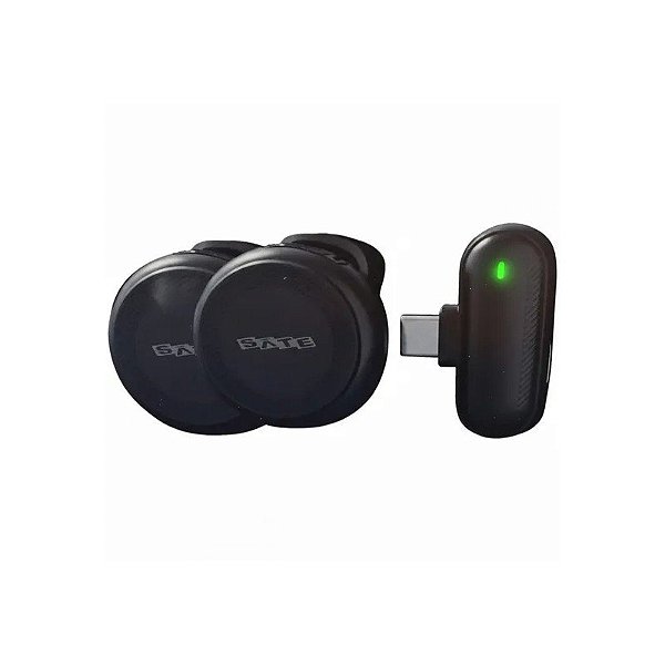 Microfone Sem Fio Via Satélite A-MK206 Tipo C + Lightning - Preto