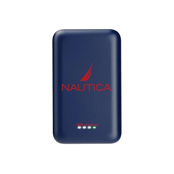 Carregador Portátil Sem Fio Nautica PB205 Urban Magnetic 5000mAh - Azul-Marinho/Vermelho