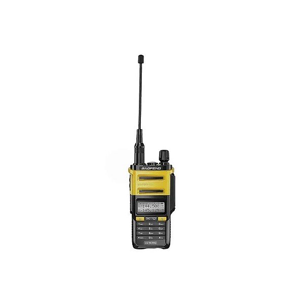 Rádio Walk Talk Baofeng UV-9R V1 Pro Banda Dupla LCD - Preto e Amarelo
