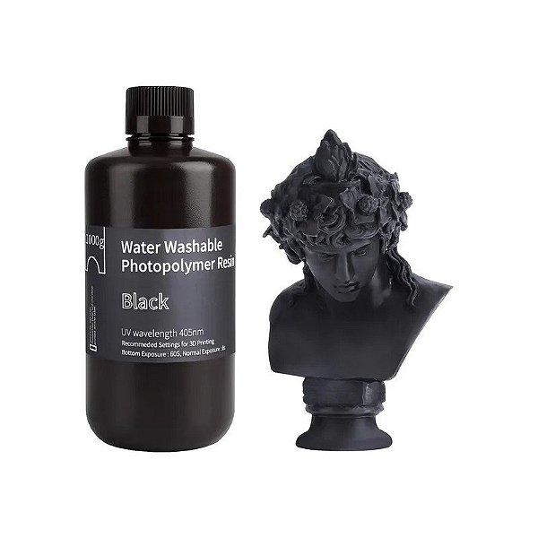 Resina para Impressora 3D Elegoo Lavável com Água 1.0 - Preto 1KG