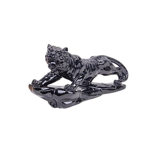 Estátua Decorativa de Leão 45 cm Preto