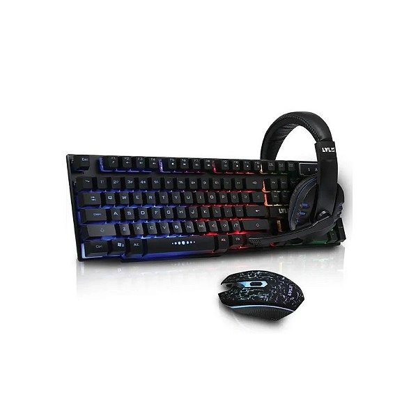 Teclado Vivitar Lvlup + Kit LU745-NOC-STK-6 Mouse + Fone de Ouvido