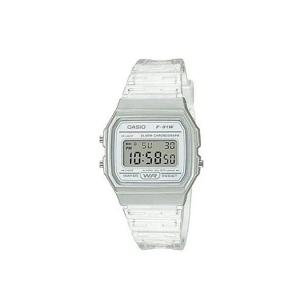 Relógio Unissex Digital Casio Vintage F-91WS-7DF Branco