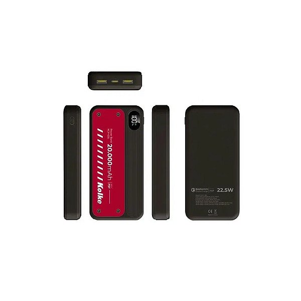 Carregador Portátil Kolke Powerbank KCP-635 20.000 Mah 22,5 W - Preto