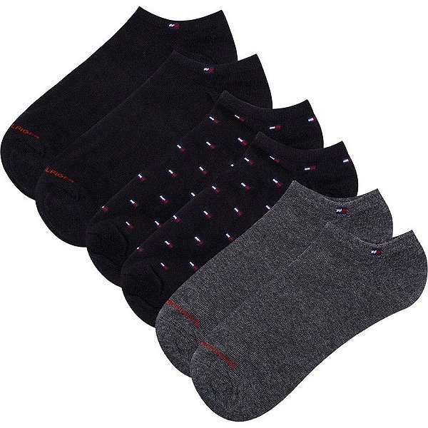 Meias Tommy Hilfiger THM211FN02 003 - Masculina (3 Pares)