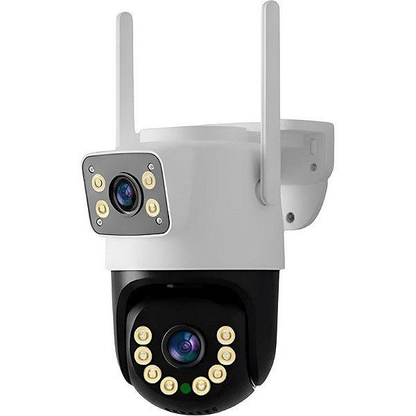 Câmera de Segurança Satellite A-CAM8007D 6MP Wi-Fi - Branco/Preto