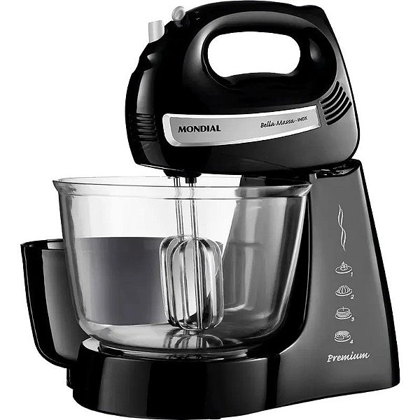 Batedeira Mondial B-23-NP Bella Massa Inox 220v Preta
