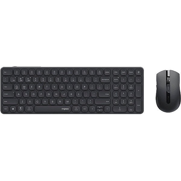 Teclado e Mouse Sem Fio Rapoo 9350S - Cinza Escuro