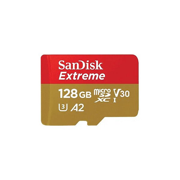 Cartão de Memória Sandisk Extreme SDSQXAA-128G-GN6AA - 128GB - Micro SD com Adaptador - 190MB/s