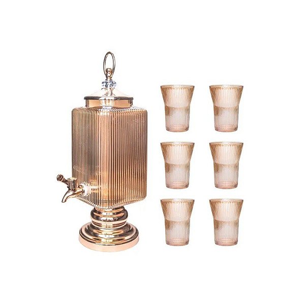 Dispensador para Suco 3 Litros 10,6 x 8,2 cm - Dourado