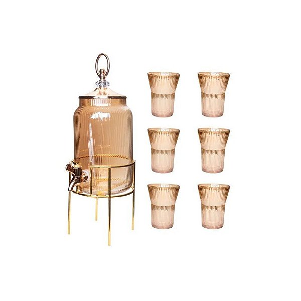 Vidro de Suco Decorativo 2.250LTS - Dourado