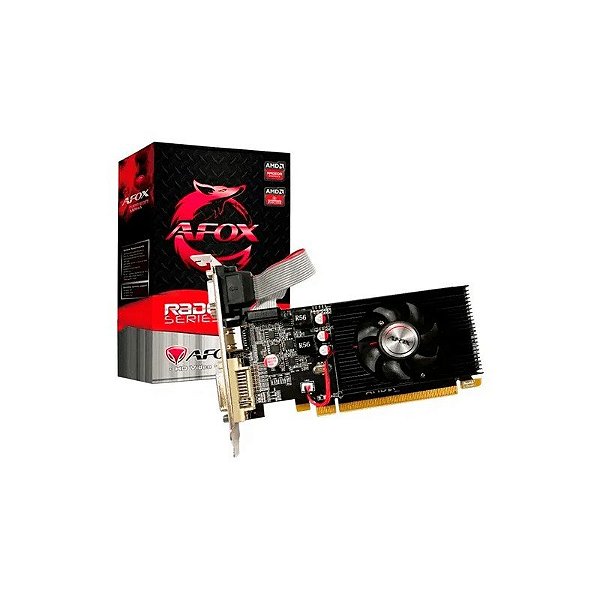 Placa de vídeo Afox 2GB AMD Radeon R5 230 GDDR3 AFR5230-2048D3L9 64 BITS 625MHZ HDMI, DVI, VGA (D-Sub), perfil baixo
