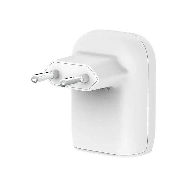 Carregador Duplo de Parede Belkin WCB007VFWH USB-C PD PPS USB-C 25W USB A 12W - Branco