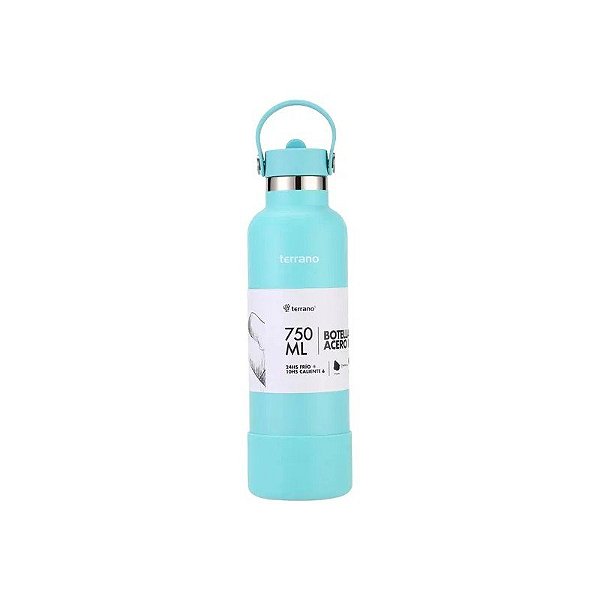 Garrafa Térmica Terrano - 750ML - com Bico + 2 Canudos - Azul Claro