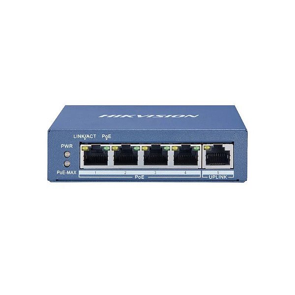 Hub de Switch Hikvision 04P 10/100/1000MBPS Poe DS-3E0505P-e/M