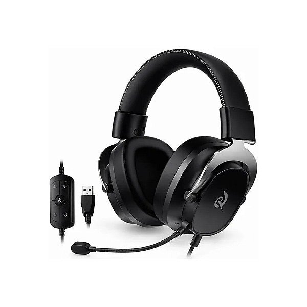 Fone de ouvido gamer QCY Heroad VT200 Pro BH25H8GMA com USB para PC/PS4/PS5 - Preto