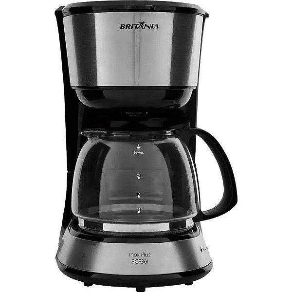 Cafeteira Elétrica Britânia BCF36I Inox Plus 750 Watts 110V/60Hz Preto