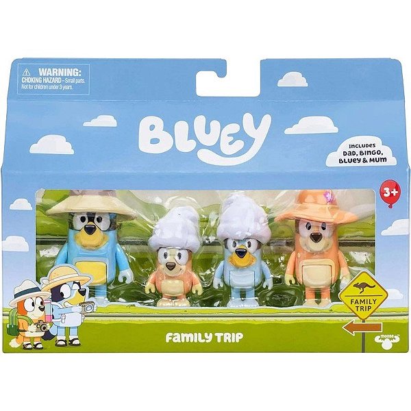 Jogo de Bonecos Bluey Family Trip Moose - 17654 (4 unidades)