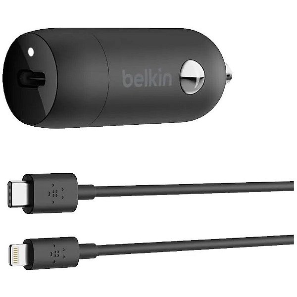 Carregador Veicular Belkin F7U002BT06-BLK USB-C Preto/Verde