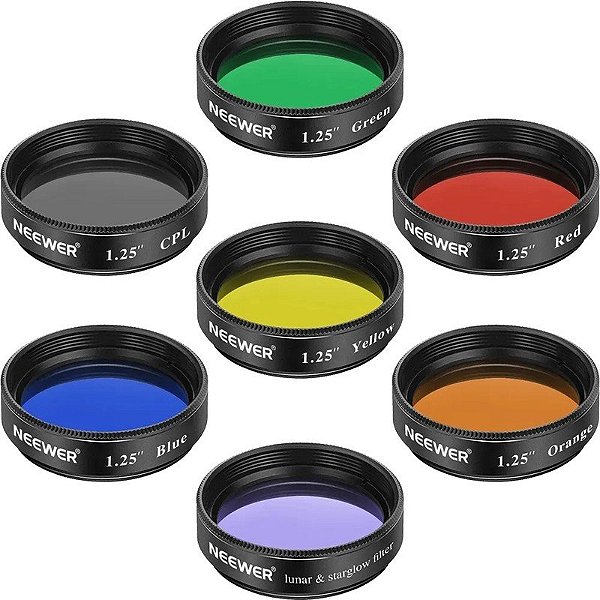 Conjunto de Filtros Telescópio para Lente Neewer 1.25" - LS-31 (7 Peças)