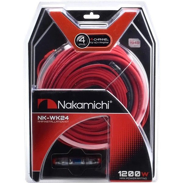 Kit de Cabos Nakamichi NK-WK24 4 Canais - 1200 Watts