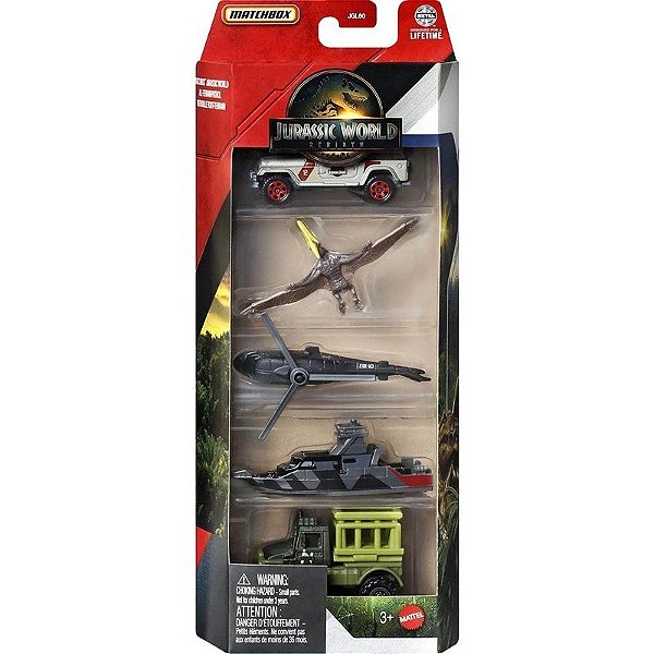 Jogo All Terrain Patrol Jurassic World Rebirth Matchbox Mattel - JGL26 (5 unidades)