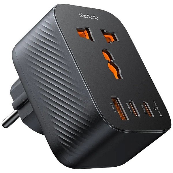 Adaptador de Tomada Mcdodo CP-075 20W Tipo E/F com 3 Portas USB