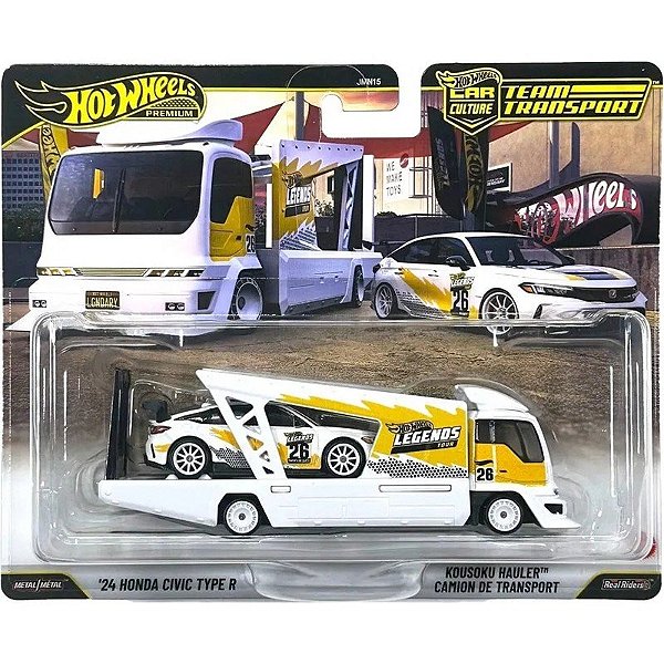 Miniatura 24 Honda Civic Type R Kosoku Hauler Hot Wheels Premium - Mattel JMN15