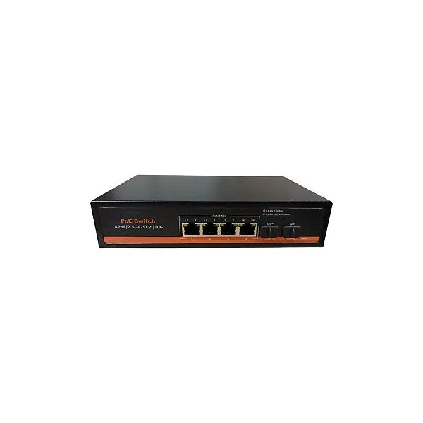Chave F. Switch 04POE 75W 10GB 4POE*2.5GB + 2*10GB SFP+ K0402WB