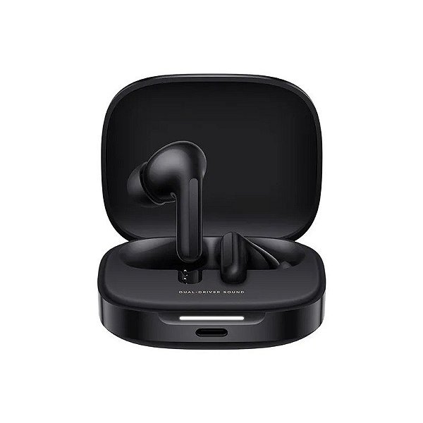 Fone de Ouvido Sem Fio Xiaomi Redmi Buds 6 M2429E1 com Cancelamento de Ruído Ativo - Preto Noturno