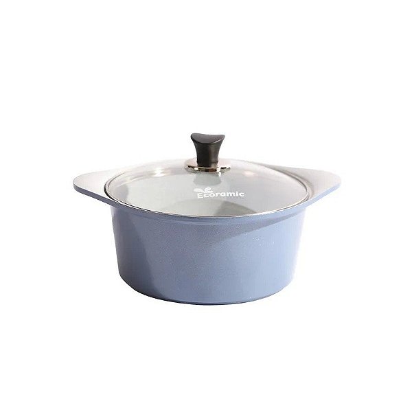 Panela de Cerâmica Ecoramic com Tampa 24CM Azul
