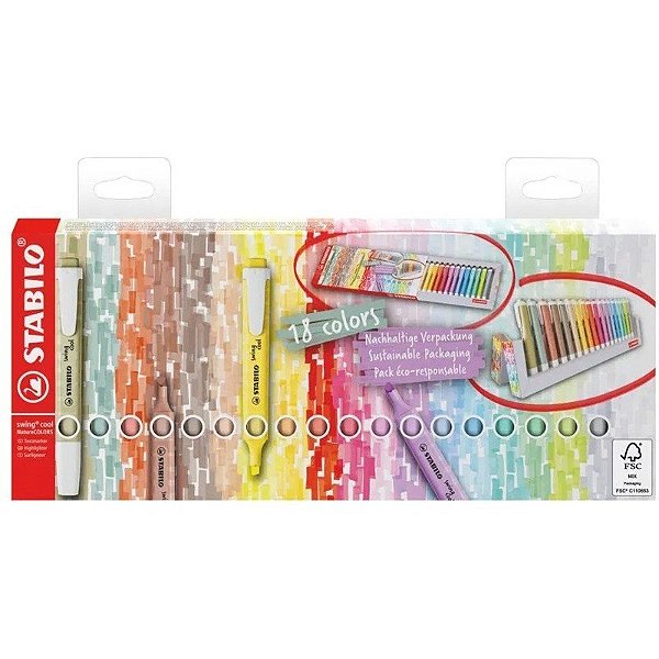 Marcador Stabilo Swing Cool Nature Response 275/18-02 (18 Unidades)