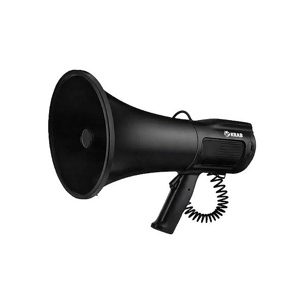 Megafone Krab BMER25 - USB/TF/Bluetooth - 80W - com Gravador de Áudio - Preto