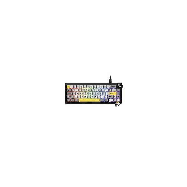 Teclado Gamer Mecânico Ajazz AK650 Nacodexx Mini USB / RGB / Amarelo Lua / Inglês - Cinza / Branco (986451)