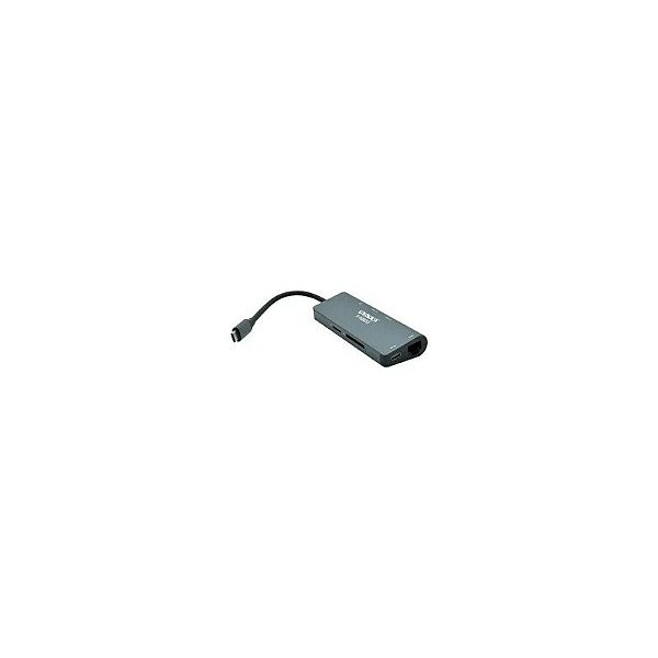Hub USB-C 3.1 Satellite A-HUBC53 7 Portas / HDMI / 2 USB 3.0 / RJ45 / SD / TF / USB-C Fêmea - Cinza