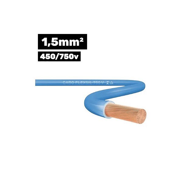 Cabo Flexsil 450/750V 1*1.5MM 100M Azul