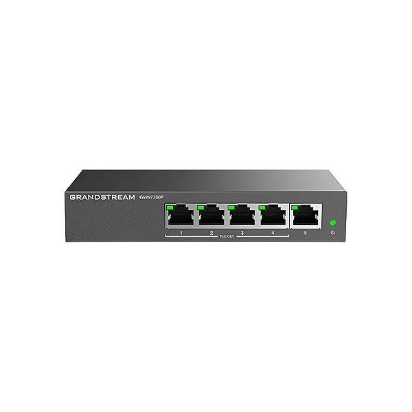 Switch Grandstream GWN7700P 5 Portas Gigabit Não Gerenciável - Preto