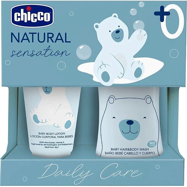 Kit de Loção Corporal e Sabonete para Cabelo e Corpo CHICCO Cuidados Diários