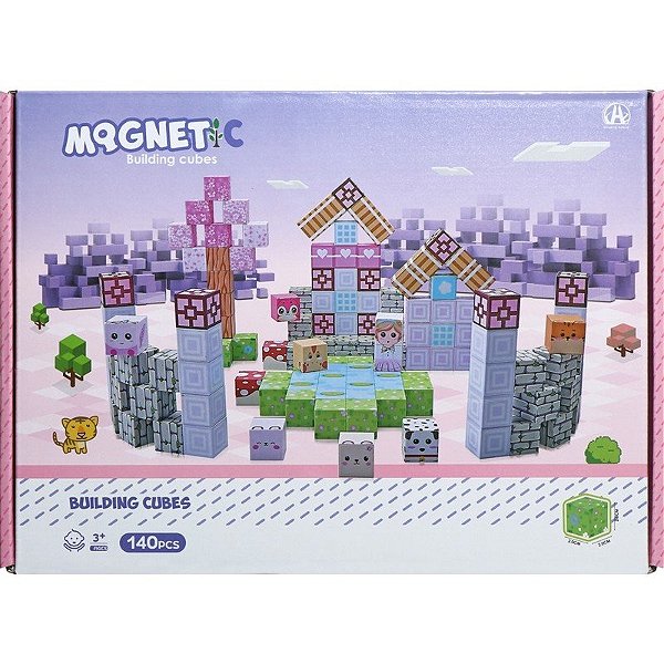 Jogo de Cubos Magnéticos de Construção Magnetic Chuang Huang - CH1333 (140 peças)